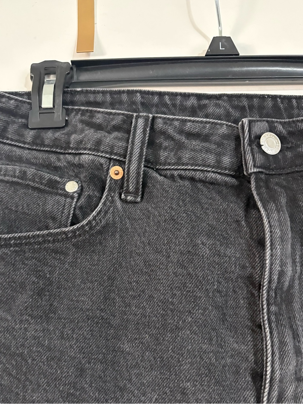 High-Waist Black Denim Shorts - Picture 2 of 4
